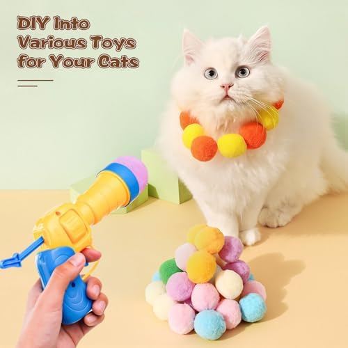 Kerros Cat Ball Toy Launcher with 30 Pom Pom Balls for Indoor Cats - Image 7