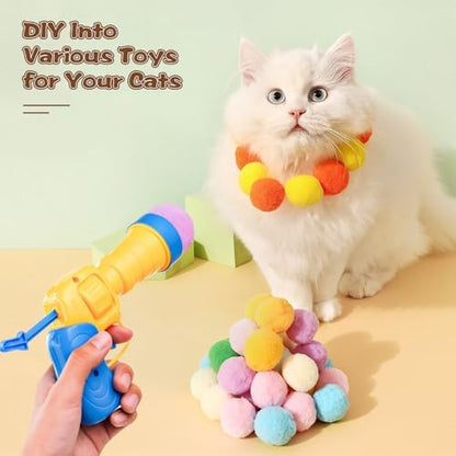 Kerros Cat Ball Toy Launcher with 30 Pom Pom Balls for Indoor Cats - Image 7