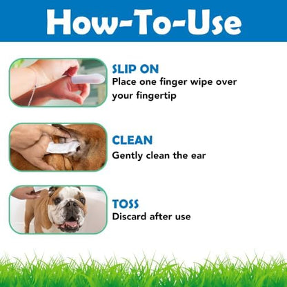 Squishface Ear Wipes – Finger Wipe Dog Ear Itch & Cleaner, 60 Count - Image 5