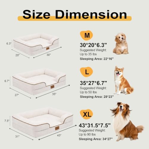 Orthopedic Dog Beds Large Sized Dog, Memory Foam Dog Bed Couch, 36"L - Image 4