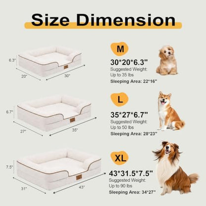 Orthopedic Dog Bed Medium Size Dog, Memory Foam Dog Bed Couch, 30" L - Image 3