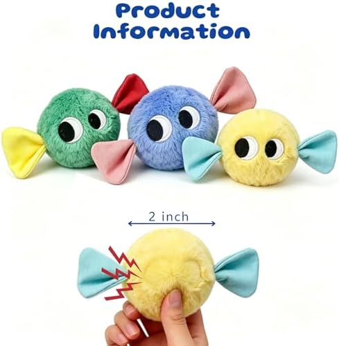 Squeaky Plush Ball Dog Toys for Small Dogs, Mini Breed, 2'' Soft Fuzz Ball - Image 3