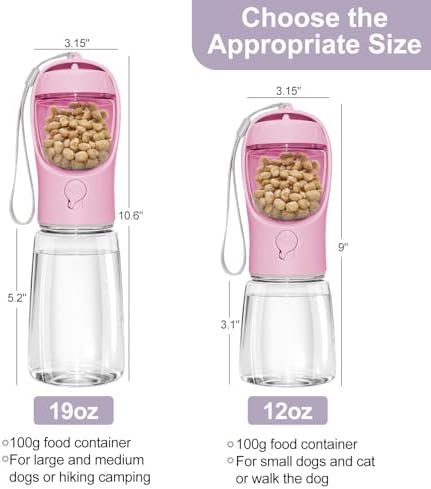 Portable Dog Water Bottle with Food Container, Drinking Bottle for Travel - Image 3