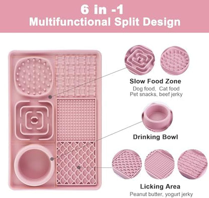 Lick Mat for Dogs, Slow Feeder Licking Mat with Suction Cups for Food and Water, Silicone Feeding Mat Perfect for Anxiety Relief Suitable for Butter Food Yogurt Peanut (Pink) - Image 2