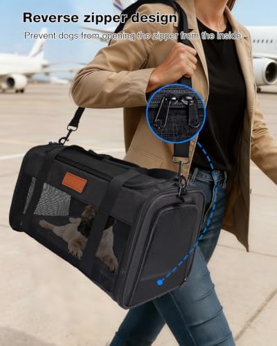 Pet Carrier Airline Approved for Pets Up to 10 Lb, 17x11x9.5 in - Image 5