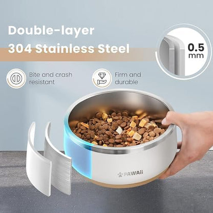 Pawaii Dog Bowl, 34 oz Stainless Steel Food and Water Bowl, ID Tag, 1 Pack - Image 2