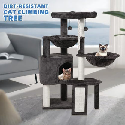 Xin Three Layer Cat Tree with Cat Condo and Two Hammocks,Darkgray … - Image 5