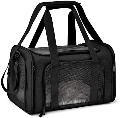 Henkelion Cat Carriers Dog Carrier Pet Carrier for Small / Medium Cats Dogs Puppies (Up To 15lbs), TSA Airline Approved Small Dog Carrier Soft Sided, Collapsible Waterproof Travel Puppy Carrier -Black by Henkelion