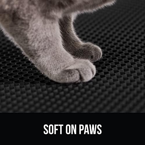 GORILLA GRIP Honeycomb Cat Litter Box Mat, Soft on Paws, 24x15 Black - Image 4