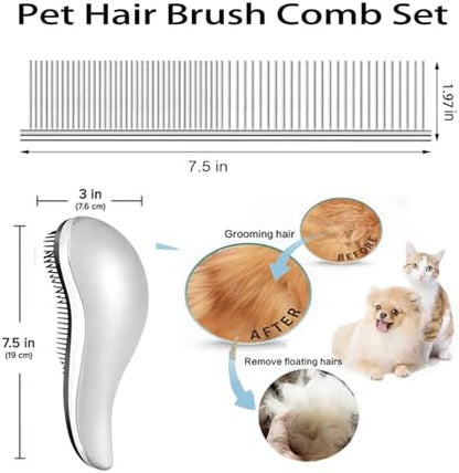 YOFANG 2PCS Slicker Brush for Dogs & Pet Comb,Professional Dog Grooming Brush (Goldendoodles,Poodles,Labradoodles) with Round Pins to Effectively Remove Tangles, Knots and Mats Silvery - Image 5