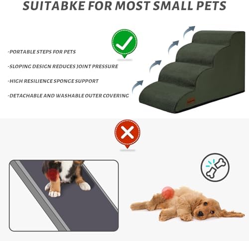 Aodisman Dog Steps for Bed or Couch,4-Step Pet Stairs Ramp for Small Dogs - Image 6