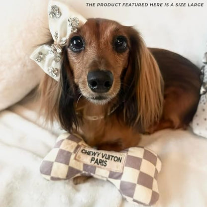 Haute Diggity Dog Chewy Vuiton Bone Plush Dog Toy, Designer Parody Toy - Image 6