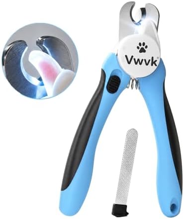 Dog Nail Clippers with Light, Professional Toenail Clippers for Thick Toenails, LED Illuminated Pet Nail Trimmer to See Bloodline, Safety Guard & Blade Lock, for Dogs & Cats by Unknown