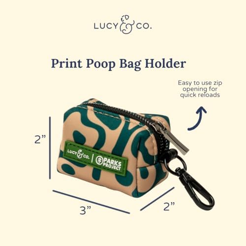Lucy & Co. x Parks Project Geyser Dog Poop Bag Holder and Dispenser, Clips to Leash, Water-Repellent Neoprene, Includes Refill Roll - Image 2