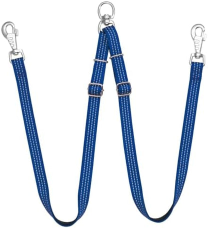 Double Dog Leash Coupler,No Tangle Dog Leashes Connector,Two Dogs Lead Splitter,Reflective Dual Lead Adjustable Length to Fit All Sized Breeds,Walking Training for 2 Dogs (Blue, Lite：Dogs 0-30 lbs) by HONGSAGE
