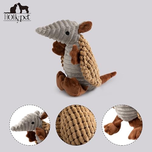 Hollypet Armadillo Squeaky Puppy Dog Toys for Small Medium Dogs, 8" - Image 3
