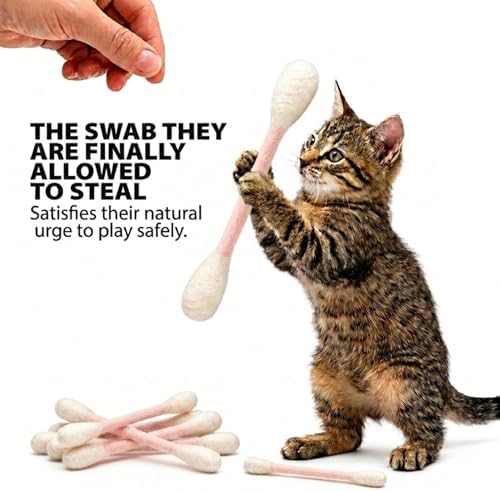 Glaciart One Swabs Cat Toys with Catnip - 6 Pk | Durable for Chew, Cute Cat Toys Interactive Kitty for Boredom, Exercise, & Play | Filled w/Organic Catnip for Anxiety & as Digestive Aid | Gift Idea - Image 3