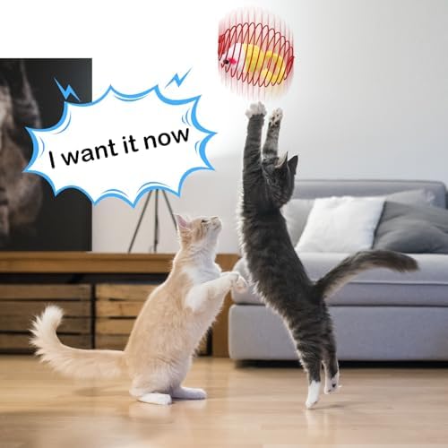 Jecery 5 Pcs Cat Toys Spring,Mouse and Bell,Mix Colors - Image 5