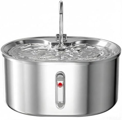 Stainless Steel Cat Water Fountain, 3.2L/108oz Automatic Pet Fountain Dog Water Dispenser,Ultra-Quiet Pump and 5 Replacement Filters,Gifts for Cats, Dogs,Multiple Pets - Image 2