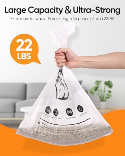 180 Pack Cat Litter Box Robot 4/5/3 Waste Bags, Transparent, Pre-Separated - Image 6