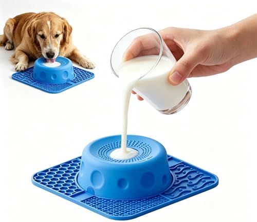 Slow Feeder Dog Bowls with Rolling Ball & Lick Mat for Dogs and Cats by Unknown