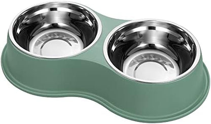 Epetslove Stainless Steel Dog Bowls Double Non-Slip Dog Water and Food Bowl by EpetsLove