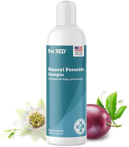 Pet MD Benzoyl Peroxide Shampoo for Dogs, Cats, and Horses - 12oz by PetMD