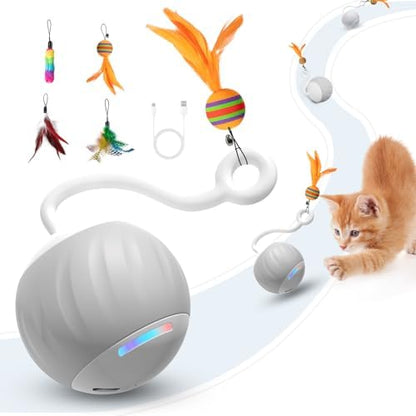 Upgraded 2.36 Inch Large Cat Toy With Touch&Voice Activation for Indoor Cat by AAAAMUSANG