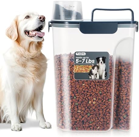 Dog Cat Food Storage Container with Cup (Ink Blue, 5L) by ODOMU