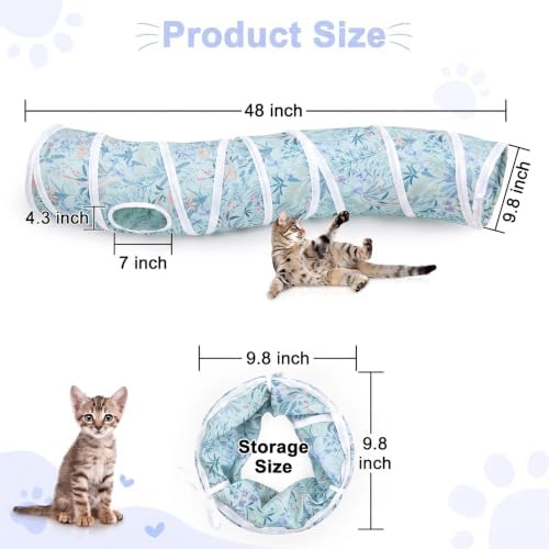 Glittme S-Shape Cat Tunnel, Foldable Cat Tunnels for Indoor Cats - Image 3