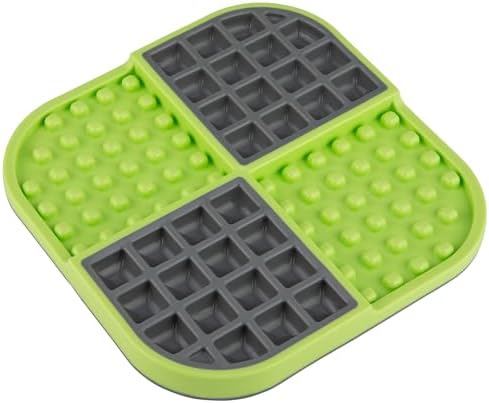 LickiMat Slomo, Cat Slow Feeder Lick Mat, Boredom Anxiety Reducer; Perfect for Food, Treats, Yogurt, or Peanut Butter. Fun Alternative to a Slow Feed Cat Bowl or Dish, Green - Image 3