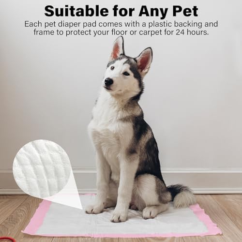 Basics Dog and Puppy Pee Pads with 4-Layer Leak-Proof and Quick-Dry Design for Potty Training, 13” x 17” Ultra Absorbent Disposable Changing Pads for Small Pets -Pink(50 Count) - Image 6