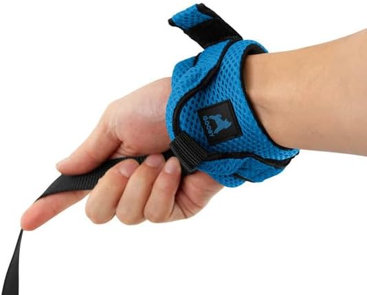 Gooby Soft Mesh Wrist Band Surfer Leash - Sea Blue, 6 FT - Comfortable Hands Free Leash with Elastic Band for Small, Medium and Large Dogs