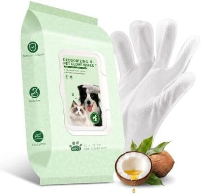 GLADFRESIT Pet Grooming Glove Wipes for Dogs & Cats, 90g, 20 Pcs by GLADFRESIT