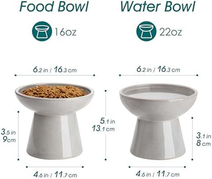 vancasso 2-Pack Extra Wide Elevated Cat Bowls, Ceramic Raised Cat Bowls - Image 2