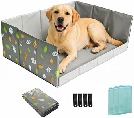 Dog Litter Box, Waterproof Foldable Pee Pad Holder, Dog Potty Tray by Unknown