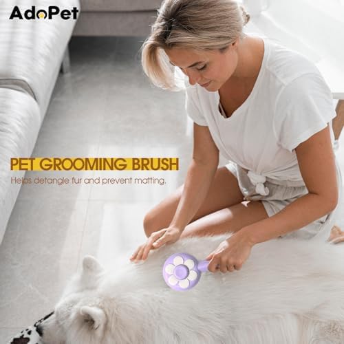 Self-Cleaning Pet Grooming Brush – Smooth Grooming Brush for Dogs and Cats, Easy Hair Removal with the Push of a Button, Gentle Shedding Remover for Small Pets - Image 3