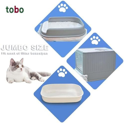 Tobo Cat Litter Box Liners, 30 Count, 2 Mil Extra-Durable Drawstring Bags (37" x 17") with Tie Handles + Reusable Canvas Tote Bag, Leak-Resistant, Easy Clean-Up for Most Standard & Large Litter Pans - Image 6