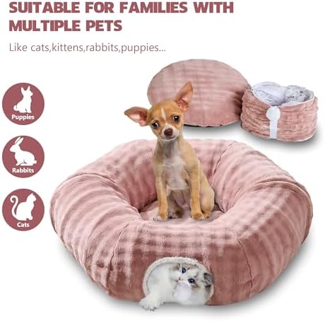 Bubble Round Cat Tunnel for Indoor Cats, Dusty Pink - Image 4
