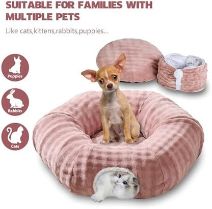 Bubble Round Cat Tunnel for Indoor Cats, Dusty Pink - Image 4