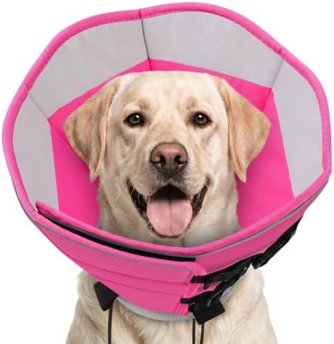 Soft Dog Cone, Adjustable Dog Cone Alternative for Large Dogs by SUNFURA