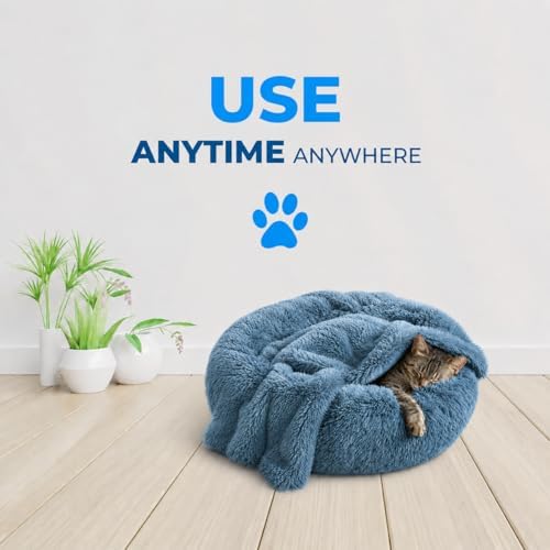 Whiskers & Friends Cat Beds for Indoor Cats & Small Dog, Fluffy Cat Bed - Image 6
