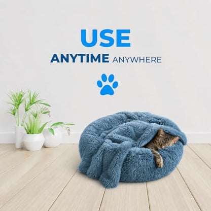 Whiskers & Friends Cat Beds for Indoor Cats & Small Dog, Fluffy Cat Bed - Image 6