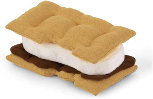 P.L.A.Y. Cute Dog Toys - Camping Themed Durable Squeaker Chew Toy, Great for Puppies & All Dog Breeds - Machine Washable, Recycled Materials (S'more)