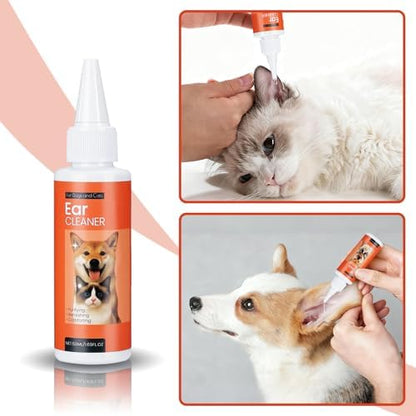 FlowFish Pet Ear Cleaner for Dogs Ear Infection Treatment, No-irritating Dog Ear Cleaner Solution for Treat Dog Ear Infection At Home with Gentle Caring [1.69 FL.OZ] - Image 6
