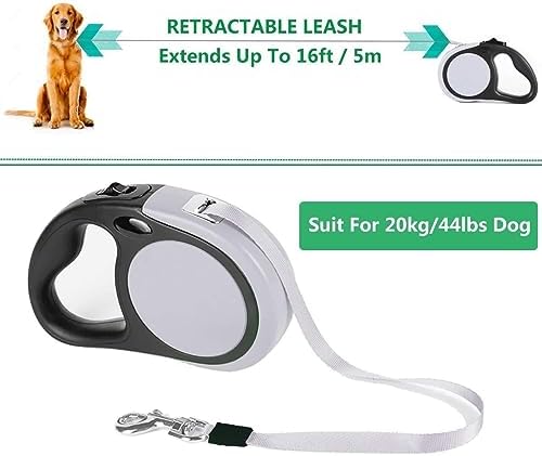 Dual Retractable Dog Leash for 2 Medium Dogs ≤ 44Lbs Each,18.5FT, Poop Bags - Image 3