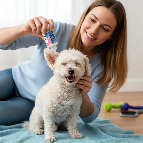 Dog Ear Cleaner Solution & Medicated Ear Drops for Dogs - Ear Infection Treatment for Itchy, Smelly Ears, Wax Buildup and Healthy Cleaning Maintenance (2 fl oz) - Image 5