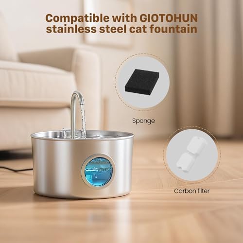 GIOTOHUN Pet Fountain Filter Replacement: 50 Cat Water Fountain Filter - 50 Pet Water Fountains Filters - 25 Filters & 25 Sponges - Suitable for ATMZIQXR GIOTOHUN KOOGMOON UMOCUOY IHOUONE HOOISE - Image 5
