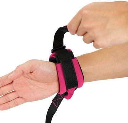 Gooby Neoprene Wrist Band Sport Leash - Pink, 6 FT - Comfortable Hands Free Leash with Elastic Band for Small, Medium and Large Dogs