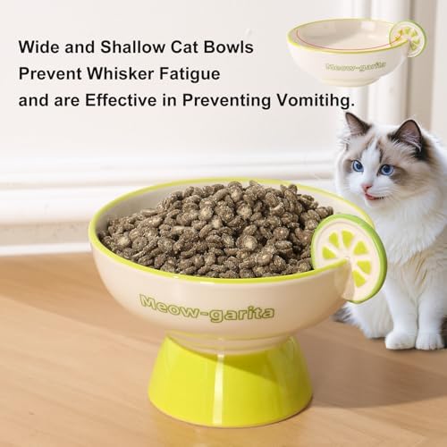 Elevated Cat Bowls Whisker Friendly. Ceramic Raised Whisker Fatigue Cat Bowl for Indoor Cats Protect The Spine and Prevent Vomiting. KGCCIZI - Image 5
